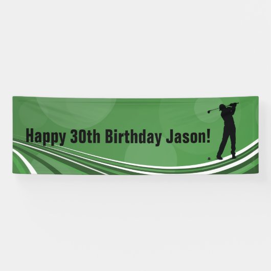 Golf gepersonaliseerde verjaardagsbanner spandoek (Horizontaal)