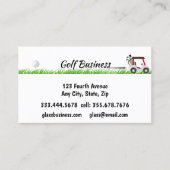 Golf gerelateerde zakelijke karren, gras, benodigd visitekaartje (Voorkant)
