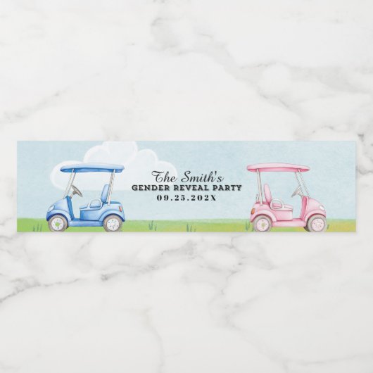 Golf Geslacht Onthullen Waterfles Label Etiket (Enkel label)