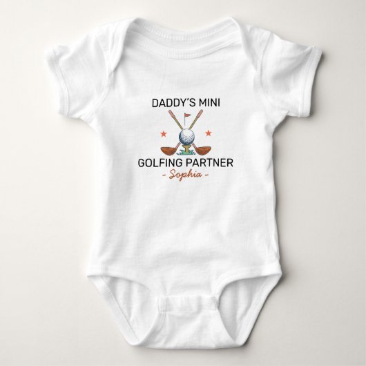 Golf Geslacht Onthulling - Daddy's Mini Golfpartne Romper (Voorkant)