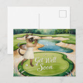 Golf Get Well Soon Kaart voor kattenliefhebbers go (Voorkant / Achterkant)