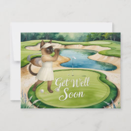 Golf Get Well Soon Kaart voor kattenliefhebbers go
