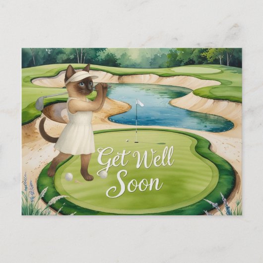 Golf Get Well Soon Kaart voor kattenliefhebbers go (Voorkant)