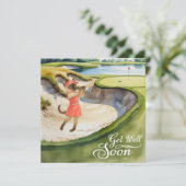Golf Get Well Soon Kaart voor kattenliefhebbers go (Staand voorkant)