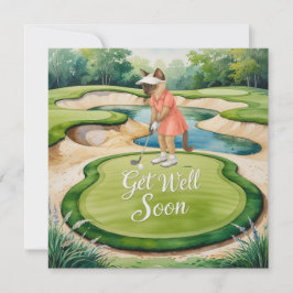 Golf Get Well Soon Kaart voor kattenliefhebbers go