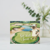 Golf Get Well Soon Kaart voor kattenliefhebbers go (Staand voorkant)