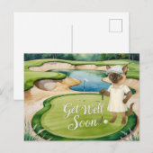 Golf Get Well Soon Kaart voor kattenliefhebbers go (Voorkant / Achterkant)