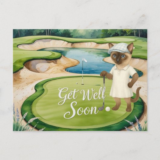Golf Get Well Soon Kaart voor kattenliefhebbers go (Voorkant)