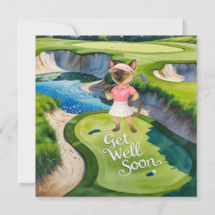 Golf Get Well Soon Kaart voor kattenliefhebbers go