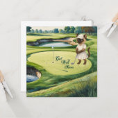Golf Get Well Soon Kaart voor kattenliefhebbers go (Voorkant / Achterkant in situ)