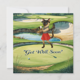 Golf Get Well Soon Kaart voor kattenliefhebbers go