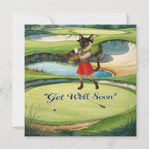 Golf Get Well Soon Kaart voor kattenliefhebbers go