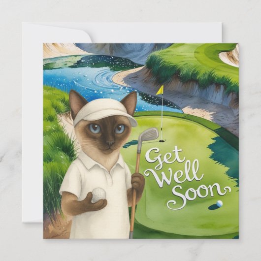 Golf Get Well Soon Kaart voor kattenliefhebbers go (Voorkant)