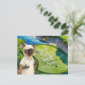 Golf Get Well Soon Kaart voor kattenliefhebbers go (Staand voorkant)