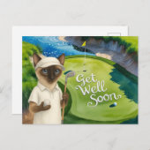 Golf Get Well Soon Kaart voor kattenliefhebbers go (Voorkant / Achterkant)