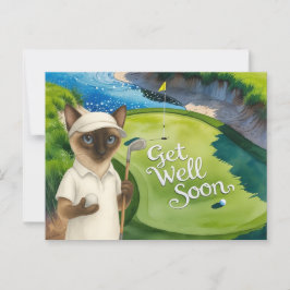 Golf Get Well Soon Kaart voor kattenliefhebbers go