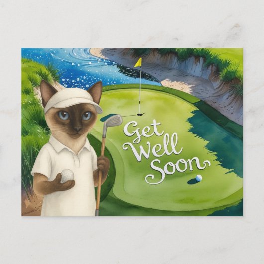 Golf Get Well Soon Kaart voor kattenliefhebbers go (Voorkant)