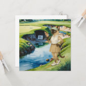 Golf Get Well Soon Kaart voor kattenliefhebbers go (Voorkant / Achterkant in situ)