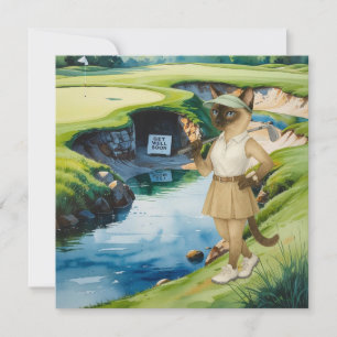 Golf Get Well Soon Kaart voor kattenliefhebbers go