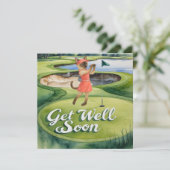 Golf Get Well Soon Kaart voor kattenliefhebbers go (Staand voorkant)