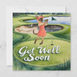 Golf Get Well Soon Kaart voor kattenliefhebbers go