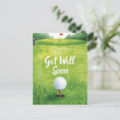 Golf Get Well Soon Kaart – Waterverf Golfbaan (Staand voorkant)