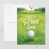 Golf Get Well Soon Kaart – Waterverf Golfbaan (Voorkant / Achterkant)