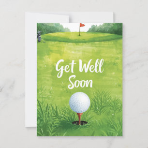 Golf Get Well Soon Kaart – Waterverf Golfbaan