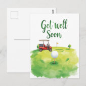Golf Get Well Soon Kaart – Waterverf Golfbaan (Voorkant / Achterkant)