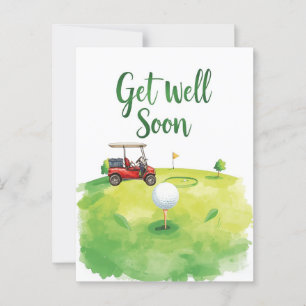 Golf Get Well Soon Kaart – Waterverf Golfbaan