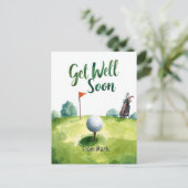 Golf Get Well Soon Kaart – Waterverf Golfbaan (Staand voorkant)