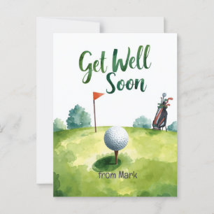 Golf Get Well Soon Kaart – Waterverf Golfbaan