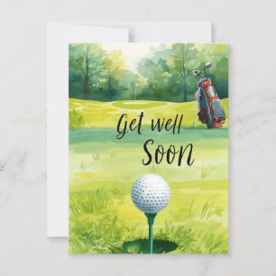 Golf Get Well Soon Kaart – Waterverf Golfbaan