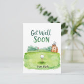 Golf Get Well Soon Kaart – Waterverf Golfbaan (Staand voorkant)