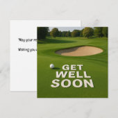 Golf get well soon text near bunker for golfer (Voorkant / Achterkant)