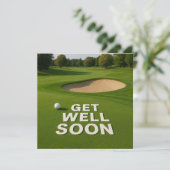 Golf get well soon text near bunker for golfer (Staand voorkant)