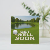 Golf get well soon text near bunker for golfer (Staand voorkant)