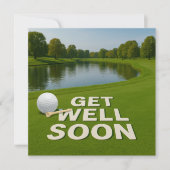 Golf get well soon text near bunker for golfer (Voorkant)