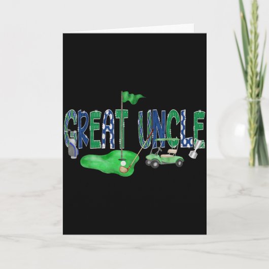 Golf geweldige oom hole in one golf 1e verjaardag  kaart (Voorkant)