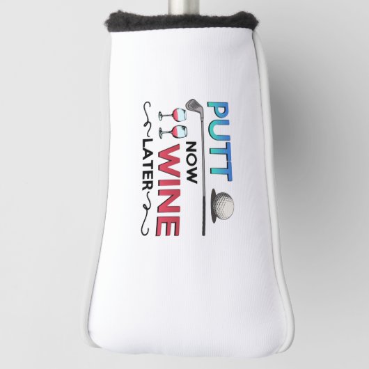Golf Gift Putt Now Wine Later wine golfing Golfheadcover (Draai 90)