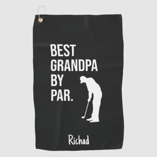 Golf Gifts For Grandfather Best Grandpa By Par Golfhanddoek (Voorkant)