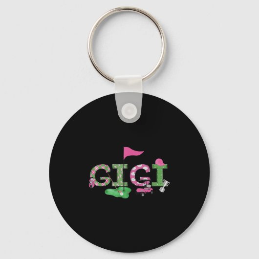 Golf Gigi Nk Hole In One Golf 1st Birthday Girl  Sleutelhanger (Voorkant)
