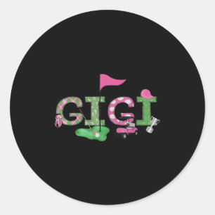 Golf Gigi Nk Hole In One Golf 1ste verjaardag meis Ronde Sticker