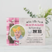 Golf Girl Future Golfer Cute Foto 1e verjaardag Kaart (Staand voorkant)