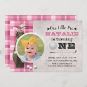 Golf Girl Future Golfer Cute Foto 1e verjaardag Kaart (Voorkant / Achterkant)