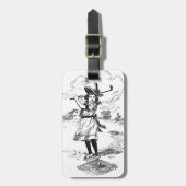 Golf Girl Golfing  kunst Bagagelabel (Voorkant verticaal)