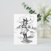 Golf Girl Golfing  kunst Briefkaart (Staand voorkant)