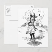 Golf Girl Golfing  kunst Briefkaart (Voorkant / Achterkant)