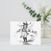 Golf Girl Golfing  kunst Briefkaart (Staand voorkant)