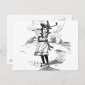 Golf Girl Golfing  kunst Briefkaart (Voorkant / Achterkant)